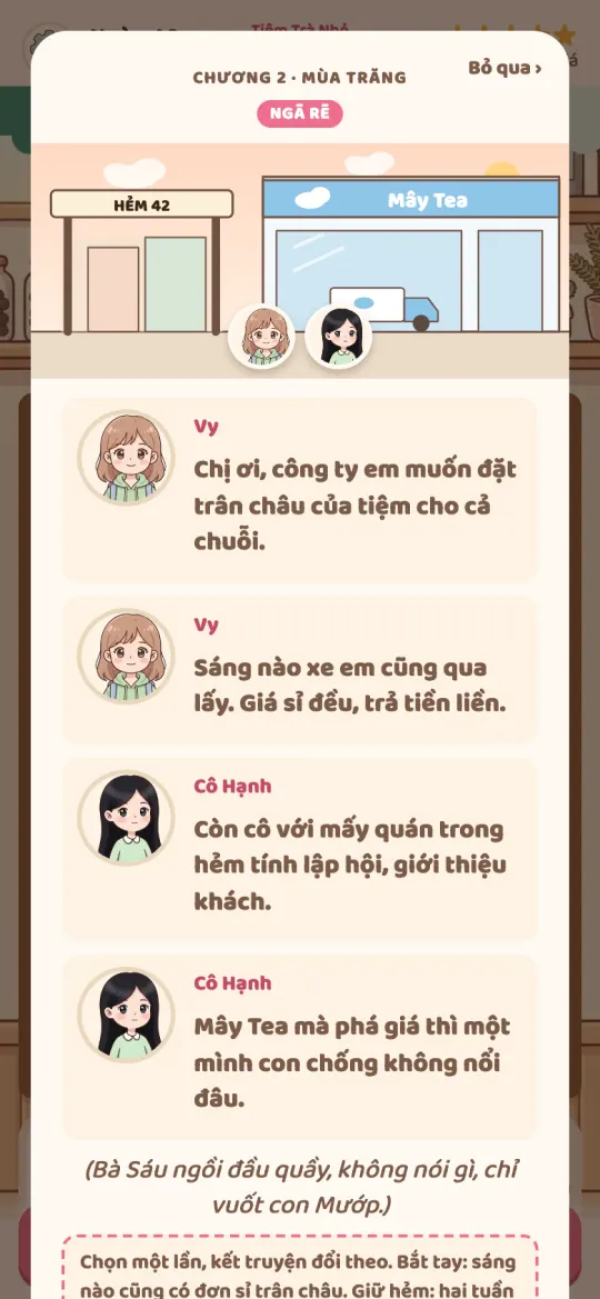 Cảnh ngã rẽ: Vy và cô Hạnh, hai lựa chọn bắt tay với chuỗi hay giữ hẻm cùng cả xóm